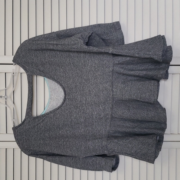 Saturday Sunday Anthropologie Peplum Terry Knit Sweatshirt Top, Grey, Size M - Picture 6 of 9